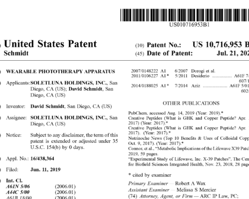 Patentes X39 LifeWave USA
